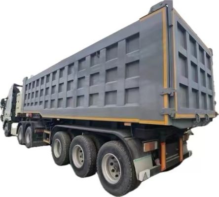 Truck Trailer Wosheng 3 Assen Hydraulische achterste dump tipper Semi Truck Tipping Trailers