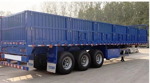 40ton 60ton 80ton 100ton Tri-Axle Dropside Sidewall Semi-Trailer met aanpasbare afmetingen