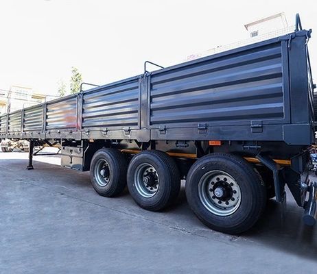 40ton 60ton 80ton 100ton Tri-Axle Dropside Sidewall Semi-Trailer met aanpasbare afmetingen