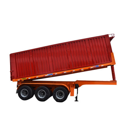 Semi-trailer Wosheng 3 Assen Hydraulische achterste dump Tipper Steel Tipping Truck Trailers 9800x2500x3500mm