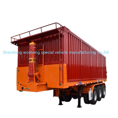 Semi-trailer Wosheng 3 Assen Hydraulische achterste dump Tipper Steel Tipping Truck Trailers 9800x2500x3500mm
