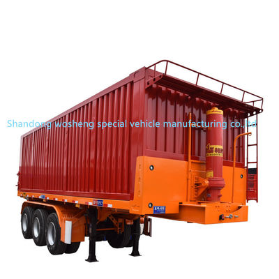 Semi-trailer Wosheng 3 Assen Hydraulische achterste dump Tipper Steel Tipping Truck Trailers 9800x2500x3500mm