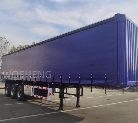 WABCO-ABS rem uitgerust met 3 assen 40ft 45ft Blauw gordijn zijkant Semi-trailer door Wosheng