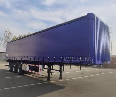 WABCO-ABS rem uitgerust met 3 assen 40ft 45ft Blauw gordijn zijkant Semi-trailer door Wosheng