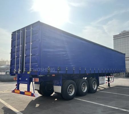 WABCO-ABS rem uitgerust met 3 assen 40ft 45ft Blauw gordijn zijkant Semi-trailer door Wosheng