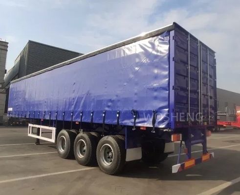 WABCO-ABS rem uitgerust met 3 assen 40ft 45ft Blauw gordijn zijkant Semi-trailer door Wosheng