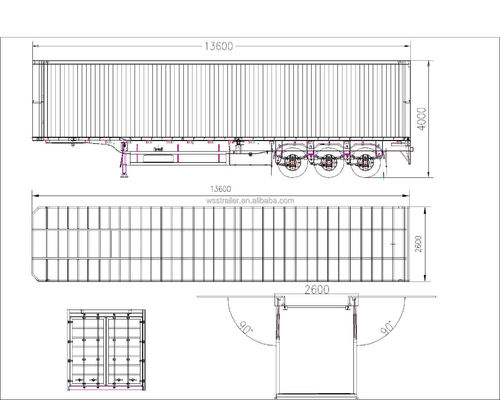 Reifen 12R22.5 12 eenheden Steel Logistics Semi-trailer met open vleugelspanning