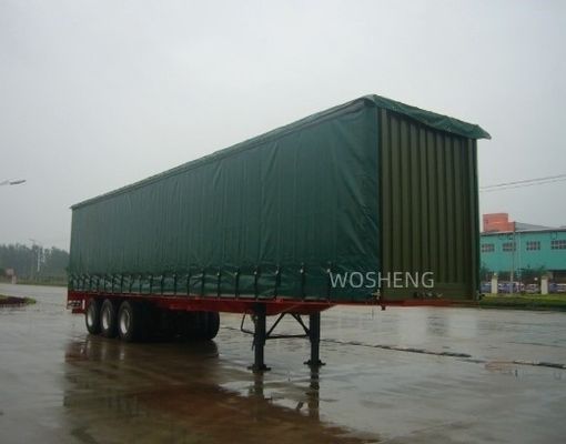 Wosheng 3 Assen Groen 40ft 45ft PVC gordijn zijkant Semi-trailer 13T 16T BPW/FUWA As