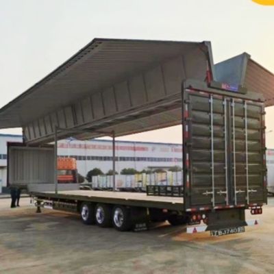 3-assige semi-trailer met 13600x2600x4000mm aanpasbare vleugelspanning Opening Wing Van Box