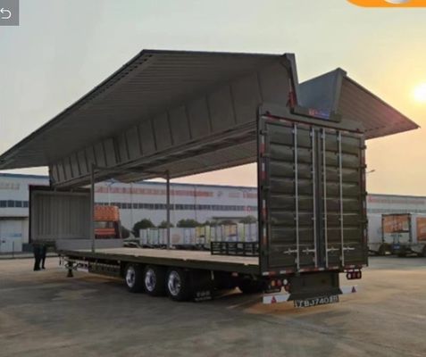 3-assige semi-trailer met 13600x2600x4000mm aanpasbare vleugelspanning Opening Wing Van Box