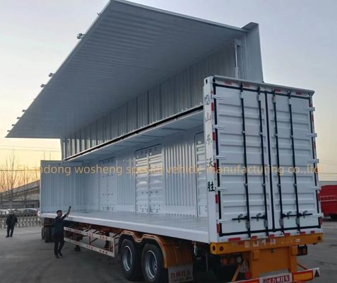 12R22.5 12 eenheden banden open van van wand dubbele vleugel halve aanhangwagen voor vrachtvervoer