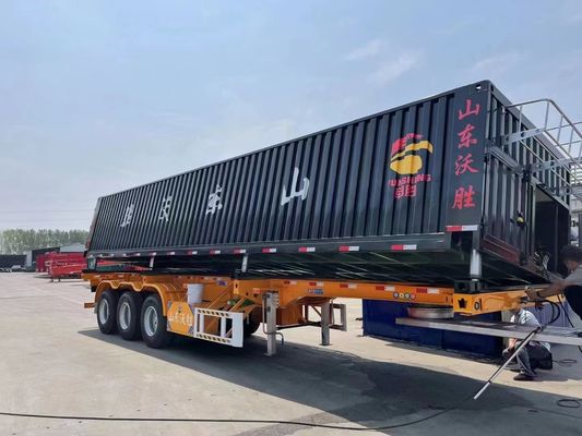 Zijdump aanhangwagen Multi axles 45 CBM zijdumpper Semi-aanhangwagen maximale lading 30000 kg