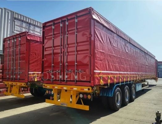 Tri-axel 40ft 45ft gordijn zijkant zeilplaten stof half-trailer voor zwaar werk te slepen