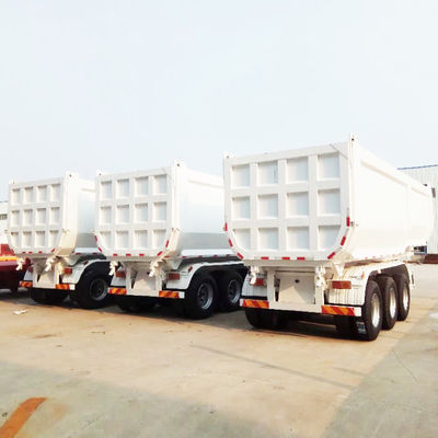 3 assen U-vorm Hydraulische kantelmachine Achterste dumptruck Semi-trailer met FUWA/Wosheng-assen