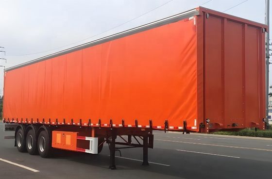 Semi-trailer met een gewicht van 60 ton voor vrachtwagens met drie assen met aluminiumvloer en PVC-zijgordijn