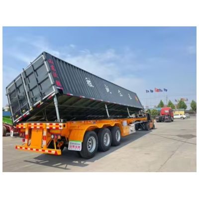 Zijdelingse kantelende halve aanhangwagen rechtstreekse hydraulische zware U-vormige kantelende dumptruck