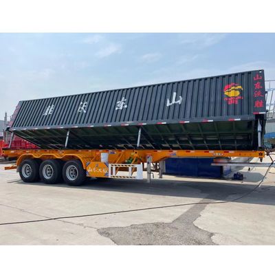 Zijdelingse kantelende halve aanhangwagen rechtstreekse hydraulische zware U-vormige kantelende dumptruck