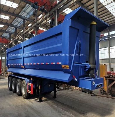 Wosheng 3 Assen 4 Assen Semi-trailer 60 ton Achterste dump Hydraulische cilinder Tipper Truck Trailers