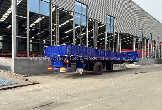 Zijdekanten vrachtwagenvervoer 3-assige 13m staal half-aanhangwagen met mechanische ophanging