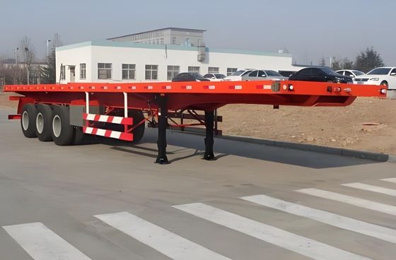 Multifunktioneel platte overbrengingscontainer platte halfrijtuig met driehoekige banden