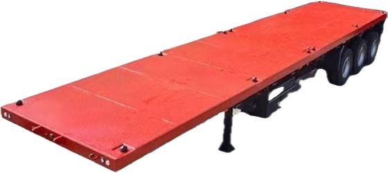 Professionele 3-assige platte aanhangwagen voor containervracht voor het vervoer van staalmateriaal