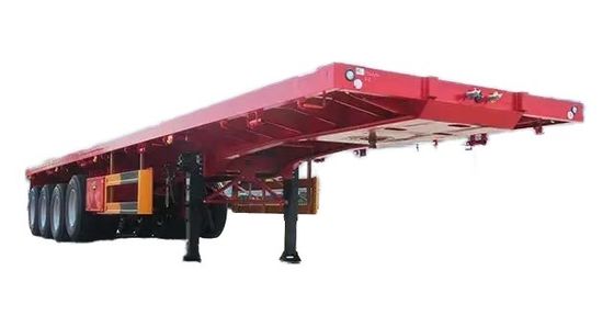 Professionele 3-assige platte aanhangwagen voor containervracht voor het vervoer van staalmateriaal