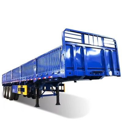 Semi-aanhangwagen voor het vervoer van vracht van staal met zijwand en mechanische ophanging