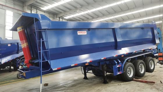 40-80T achterste halve aanhangwagen met tweeledig remsysteem en hoge laadcapaciteit