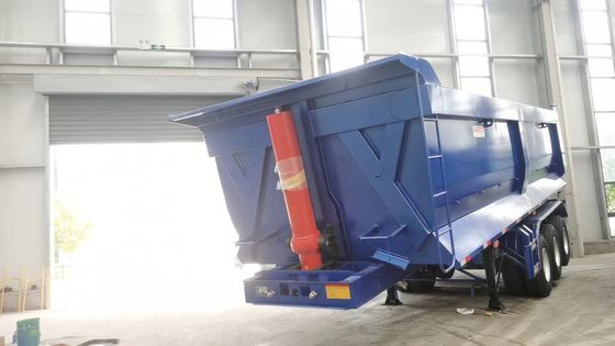 40-80T achterste halve aanhangwagen met tweeledig remsysteem en hoge laadcapaciteit
