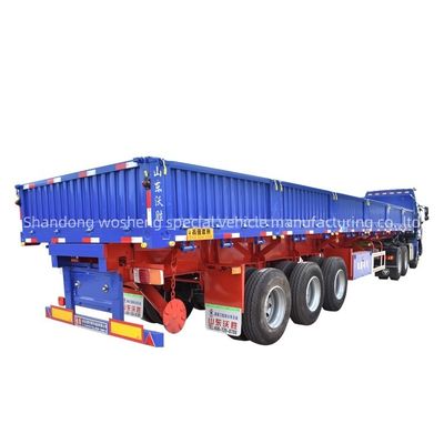 Semi-aanhangwagen voor het vervoer van vracht van staal met zijwand en mechanische ophanging