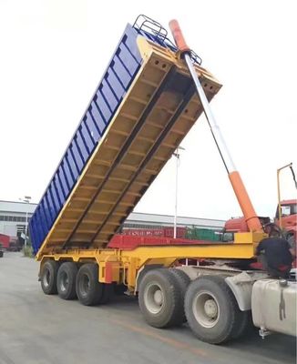 40-80T achterste halve aanhangwagen met tweeledig remsysteem en hoge laadcapaciteit
