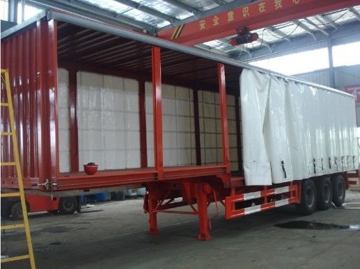 Verzoek van de klant 40ft gordijn zijkant container half-trailer met ODM staal 3 as