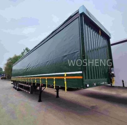 Semi-aanhangwagen 3 asbox van vrachtvervoer zijkant gordijn aanhangwagen voor vrachtbescherming