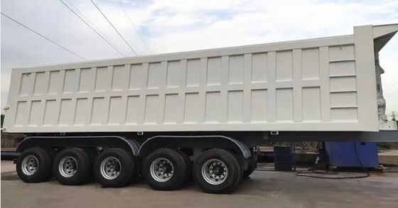 28 ton zwaar landingsgestel U-vormig eind hydraulisch achterste kantelend dumpend half-trailer