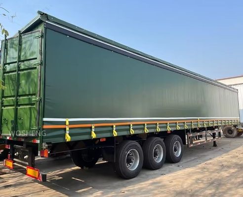 Topverkoop Klantenverzoek Semi-trailer met 3 assen 40ft 45ft Groen zijkorting