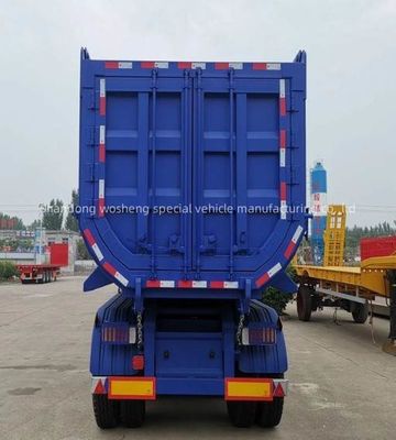 Wosheng 3/4/5 Assen Blauw Hydraulisch Achterste Dump Halve aanhangwagen Eindkopper voor Transport