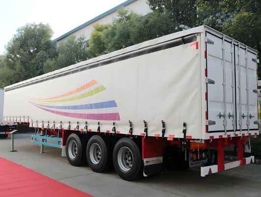 Tri-axel 40ft 45ft gordijn zijkant zeilplaten stof half-trailer voor dranken en groenten