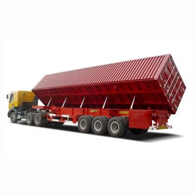 Duurzame 3 assen Hydraulische zijdelingse kantverwerper Dump Semi-trailer met 10 laag bladveer