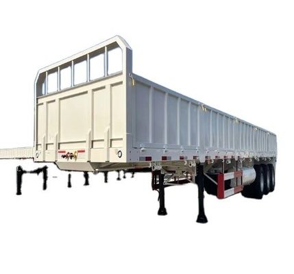 Witte halve aanhangwagen voor zandstenen vracht met 3 assen 50 ton capaciteit