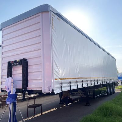 Halve aanhangwagens Wit 40ft 45ft 3 Assen Zijkant gordijn met luchtvering en WABCO-ABS