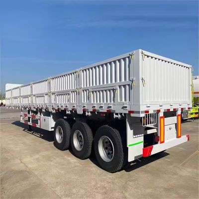 Witte halve aanhangwagen voor zandstenen vracht met 3 assen 50 ton capaciteit