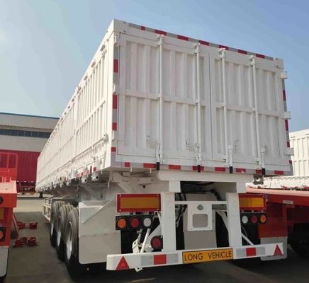 Witte halve aanhangwagen voor zandstenen vracht met 3 assen 50 ton capaciteit