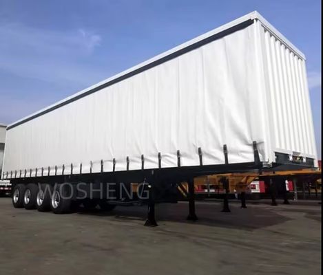 Halve aanhangwagens Wit 40ft 45ft 3 Assen Zijkant gordijn met luchtvering en WABCO-ABS