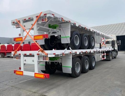 Wosheng Top-verkopen 3-assige 50 ton flatbed truck trailer staal flatbed semi-trailer