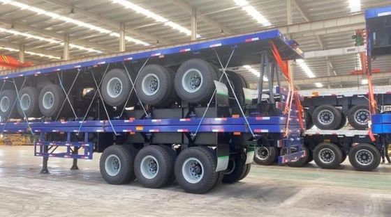 Productie op maat 3 as lichtgewicht 6,5 ton platbed half-trailer voor vrachtwagen