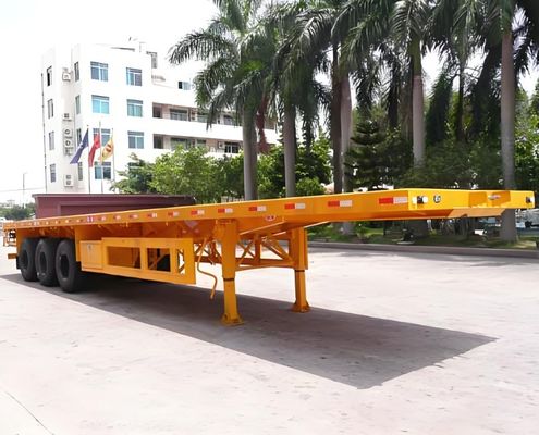 Productie op maat 3 as lichtgewicht 6,5 ton platbed half-trailer voor vrachtwagen