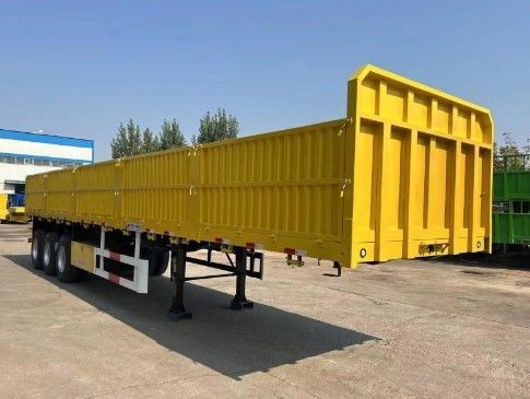 Meerdere functies 3 assen Semi-trailer voor bulk cargo Steel Side Wall Trailer