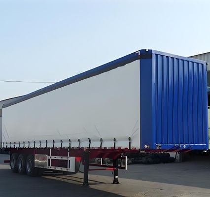 Op maat gemaakte 3 assen PVC stof gordijn half-trailer voor zijkanten gordijn doos open vrachtwagen trailer