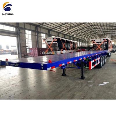 Vrachtwagen aanhangwagen 3 as 40 ft platte half-aanhangwagen met stalen materialen en 9,0-22,5 velg