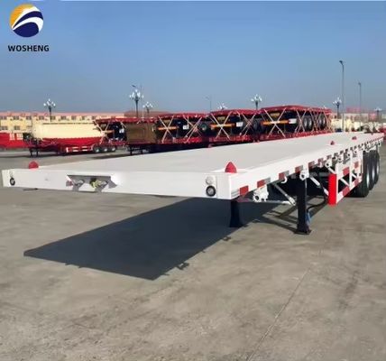 Vrachtwagen aanhangwagen 3 as 40 ft platte half-aanhangwagen met stalen materialen en 9,0-22,5 velg